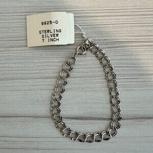 Vintage Sterling Silver Double Link Chain Bracelet